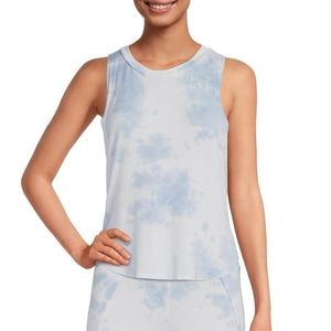 JALACloud Tie Dye Print Crew Neck Sleeveless Coordinating Muscle Lounge Tank